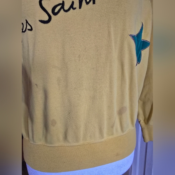 Vintage Yves Saint Laurent Yellow Sweater with Multicolor Stars - Picture 10 of 15